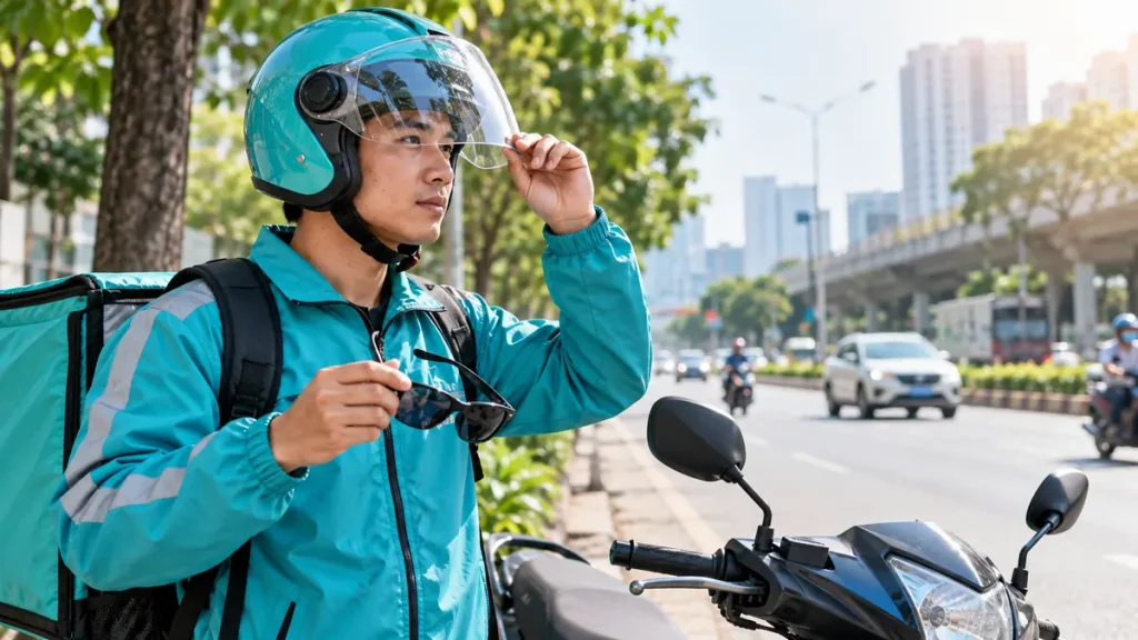 Người giao hàng và lái xe ngoài trời: bảo vệ mắt khỏi gió, bụi và nắng