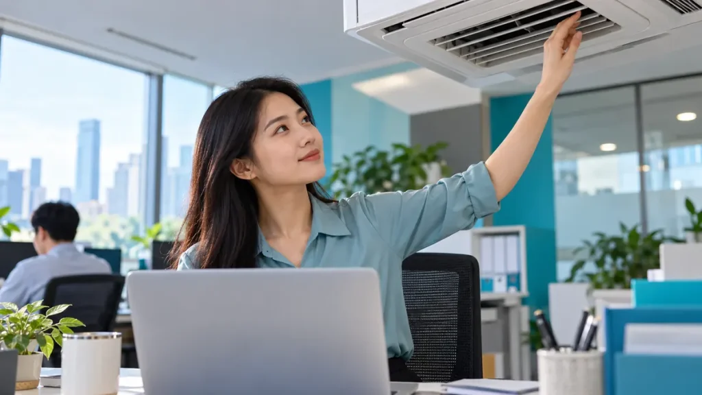 Ngồi phòng điều hòa bị khô mắt: kiểm tra luồng gió và thói quen nhìn màn hình