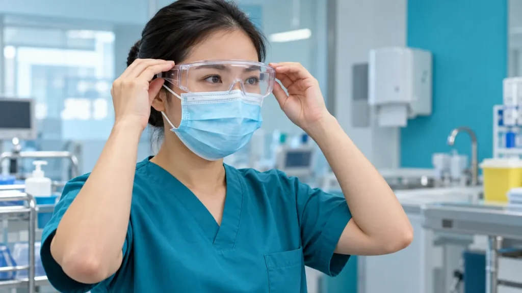 Nhân viên y tế: kính bảo vệ mắt trước nguy cơ giọt bắn