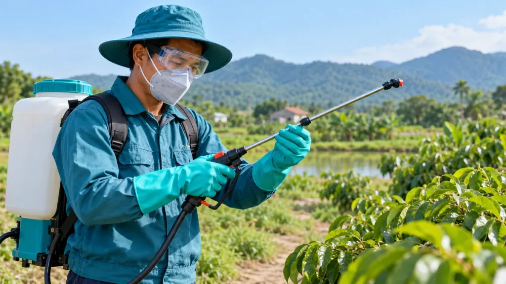 Phun thuốc bảo vệ thực vật: bảo vệ mắt và xử trí khi bị bắn