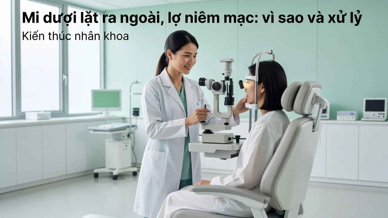 Mi dưới lật ra ngoài, lộ niêm mạc: vì sao và xử lý